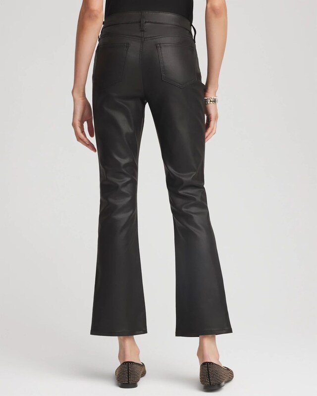 Coated Girlfriend Cropped Flared Jeans - image 3